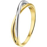 Ring 14K Bicolor - Goud - Geel/Wit - 4mm Brede Ring - Poli Afwerking