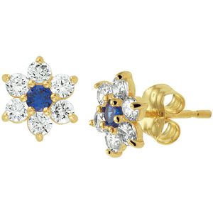 Oorknoppen Synth. Saffier En Zirkonia