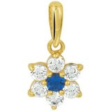 Synth. Saffier - Hanger - Geelgoud - Gepolijst - 1.3cm hoog