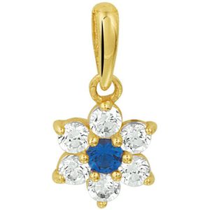 Synth. Saffier - Hanger - Geelgoud - Gepolijst - 1.3cm hoog