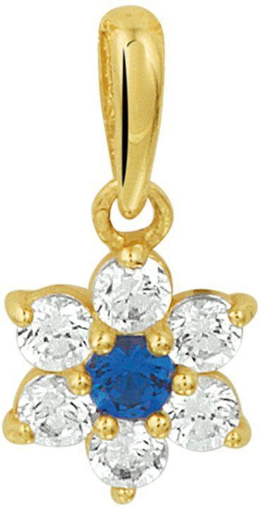 Synth. Saffier - Hanger - Geelgoud - Gepolijst - 1.3cm hoog