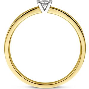 ring diamant 0.05ct h si 14K bicolor goud geel/wit 4207990