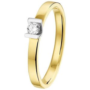 ring diamant 0.10ct h si 14K bicolor goud geel/wit 4208001
