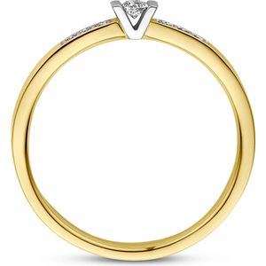 Bicolor Gouden Ring diamant 0.085ct H SI 4208002 16.50 mm (52)