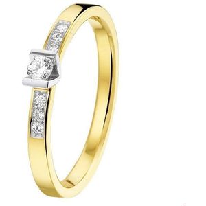 ring diamant 0.12ct h si 14K bicolor goud geel/wit 4208010