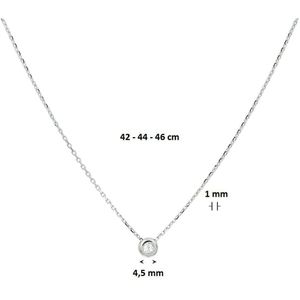 collier zirkonia 42 - 44 - 46 cm 14K witgoud 4104541