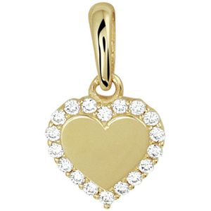 The Jewelry Collection Hanger Hart Zirkonia - Goud