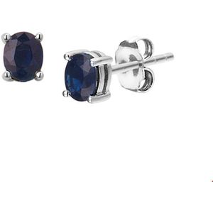 oorknoppen saffier 14K witgoud 4104573