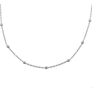 The Jewelry Collection Ketting Bolletjes 1,2 mm 40 + 4 cm - Zilver