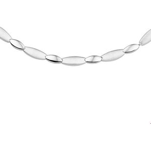 The Jewelry Collection Ketting Poli/mat 5,5 mm 45 cm - Zilver