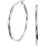 Gerhodineerd - Oorringen - Gedraaide Buis - Zilver