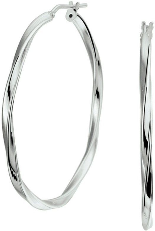 Gerhodineerd - Oorringen - Gedraaide Buis - Zilver