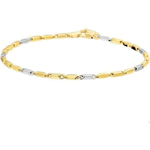 Bicolour gouden armband 1,9 mm 18 cm