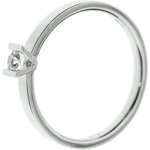 Ring - Witgoud met Palladium - 0.10ct H Si - Dames - 3.5mm Breed - Gepolijst