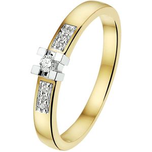 ring diamant 0.08ct h si 14K bicolor goud geel/wit 4208156