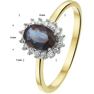 Ring Saffier En Diamant 0.11ct H Si Halo
