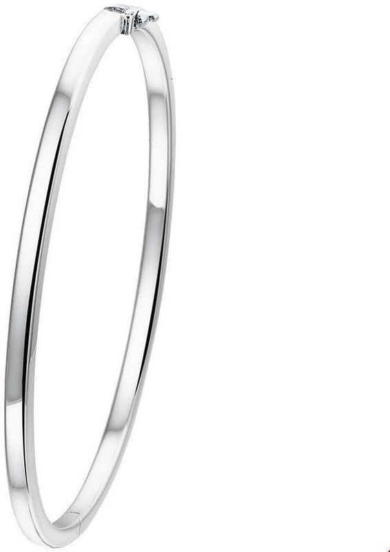 Bangle - Scharnier - Vlakke Buis - 14K Witgoud - 3 x 61 mm