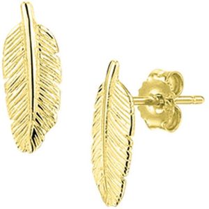 Geelgoud op Zilveren Oorknoppen veer.