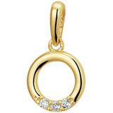 Hanger - Geelgoud - Zirkonia - 14K - Diameter 7.5mm