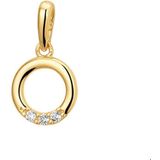 Hanger - Geelgoud - Zirkonia - 14K - Diameter 7.5mm