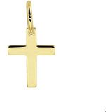 Geelgoud - Hanger Kruis - Massief - 14K - 10x7.5mm