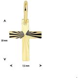 Massieve Kruis Hanger - Geelgoud - 14 Karaats - 7,5x10mm