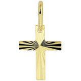 Massieve Kruis Hanger - Geelgoud - 14 Karaats - 7,5x10mm