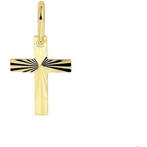 Massieve Kruis Hanger - Geelgoud - 14 Karaats - 7,5x10mm