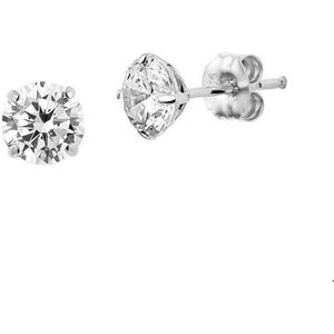 oorknoppen zirkonia 14K witgoud 4104697