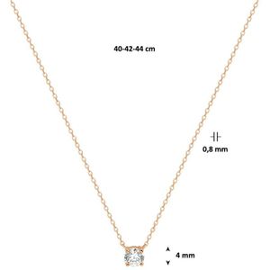 Collier - Roségoud - Zirkonia - 40 - 42 - 44 Cm