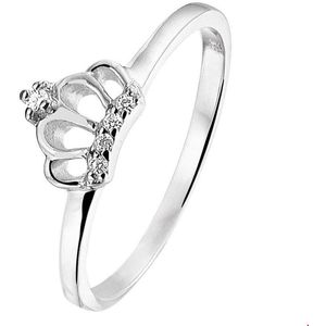 ring kroon zirkonia zilver gerhodineerd 1328203
