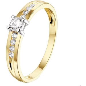 ring zirkonia 14K bicolor goud geel/wit 4208281