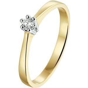ring diamant 0.10ct h si 14K bicolor goud geel/wit 4208294