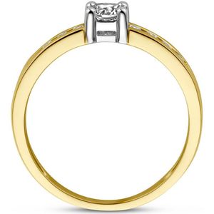 ring zirkonia 14K bicolor goud geel/wit 4208301