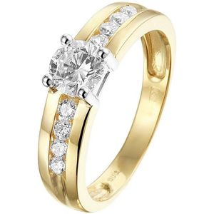 Ring - Bicolor - 14K Goud Geel/Wit - Zirkonia - 4208311