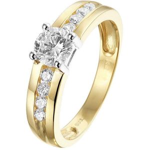 ring zirkonia 14K bicolor goud geel/wit 4208311