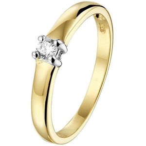 ring zirkonia 14K bicolor goud geel/wit 4208316