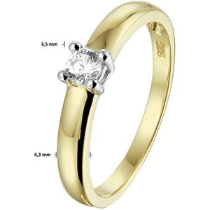 ring zirkonia 14K bicolor goud geel/wit 4208325