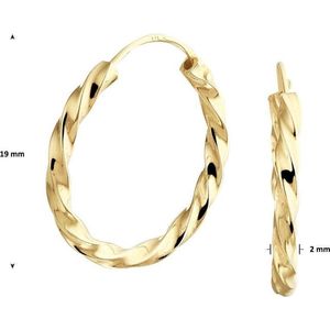 oorringen gedraaide buis 14K geelgoud 4020283
