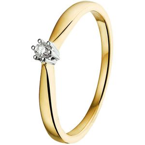 ring diamant 0.05ct h si 14K bicolor goud geel/wit 4208349