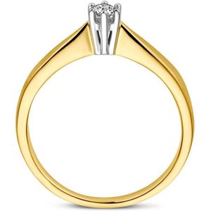 ring diamant 0.08ct h si 14K bicolor goud geel/wit 4208350