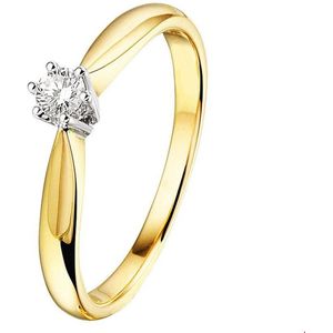 ring diamant 0.10ct h si 14K bicolor goud geel/wit 4208355