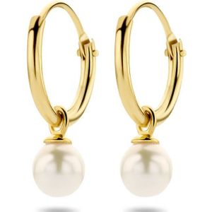 The Jewelry Collection - Zoetwaterparel hangers Dames Oorringen 11 mm