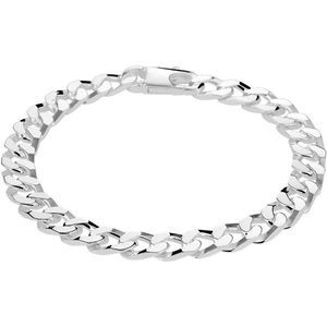 gourmette 6-zijdes geslepen 6,5 mm zilver wit 1021078