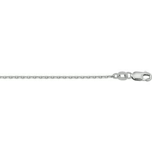 Collier - Anker - Gediamanteerd - 14K Witgoud - 1,3 mm - Draaglengtes 41 43 45 cm