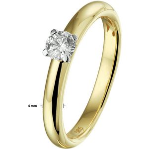 ring diamant 0.25ct h si 14K bicolor goud geel/wit 4208372