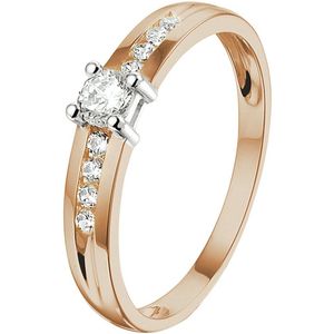 ring zirkonia 14K bicolor goud rosé/wit 4500677