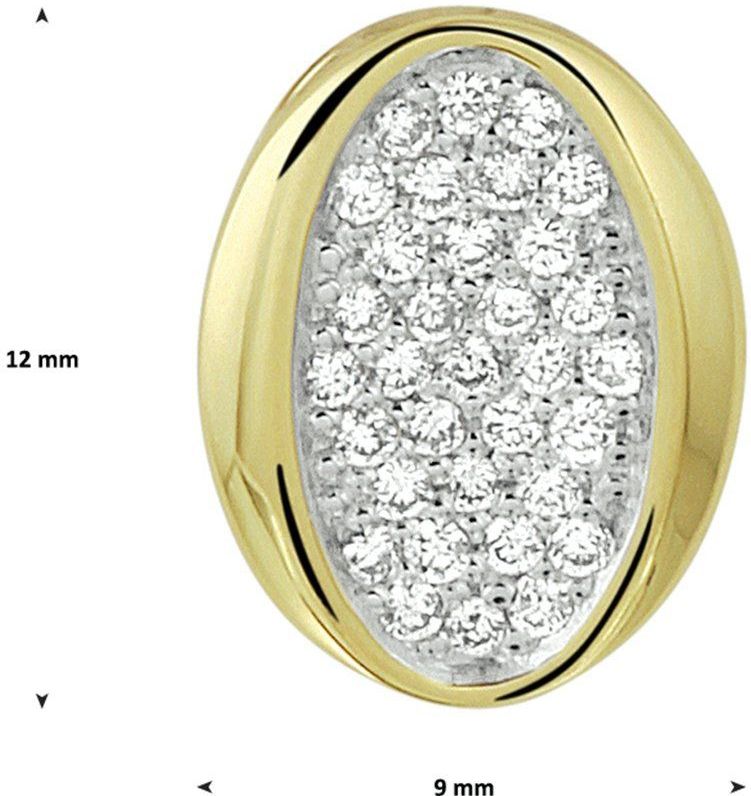 Hanger - Geelgoud - 0.17ct H Si - Sieraden - 12x9mm - Gepolijst