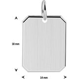 Rechthoekige Hanger - Zilver - 18x14mm - Matte Afwerking