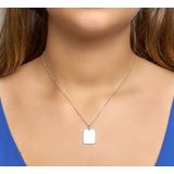 Rechthoekige Hanger - Zilver - 18x14mm - Matte Afwerking